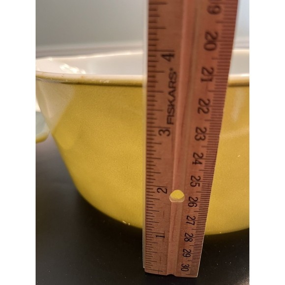 3pc- Vtg Pyrex 1-1/2qt Divided Casserole w/Lid & 2 1/2qt Casserole Dish Ovenware - Picture 10 of 12